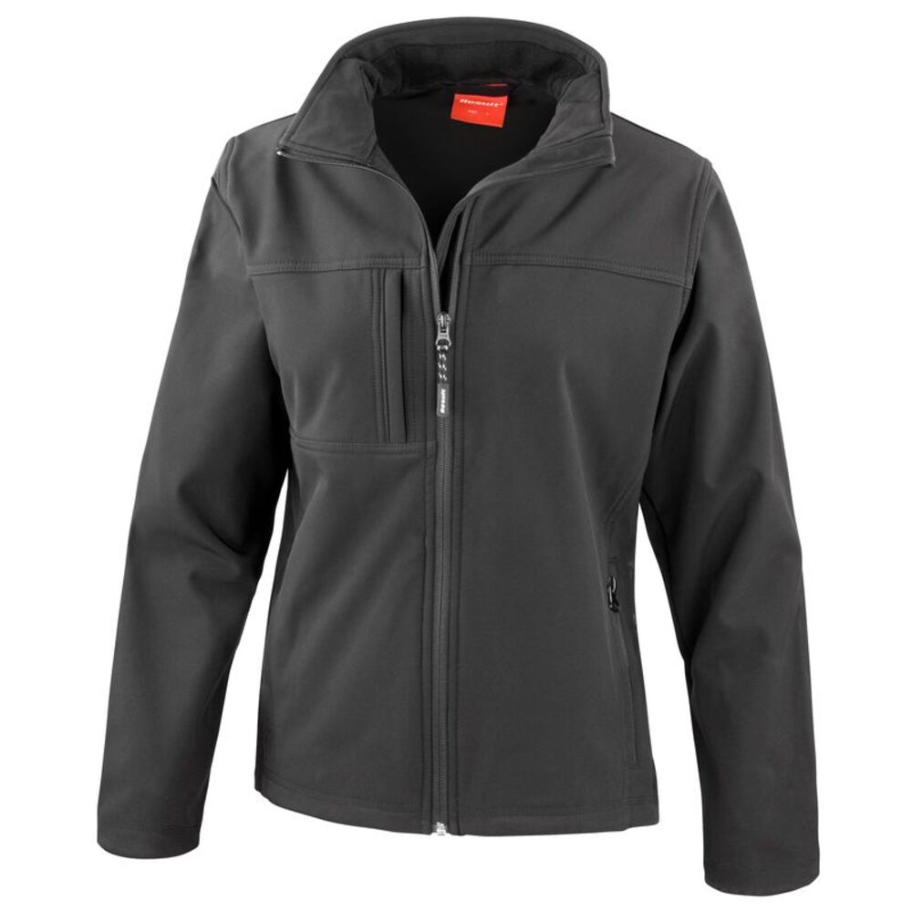 Result Womens/Ladies Casual Plain Softshell Performance Sports Jacket/Coat / Bla